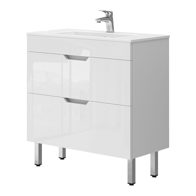 foto del prodotto vicco set di mobili da bagno clayton, bianco, 2 parti, mobile base 80 cm
