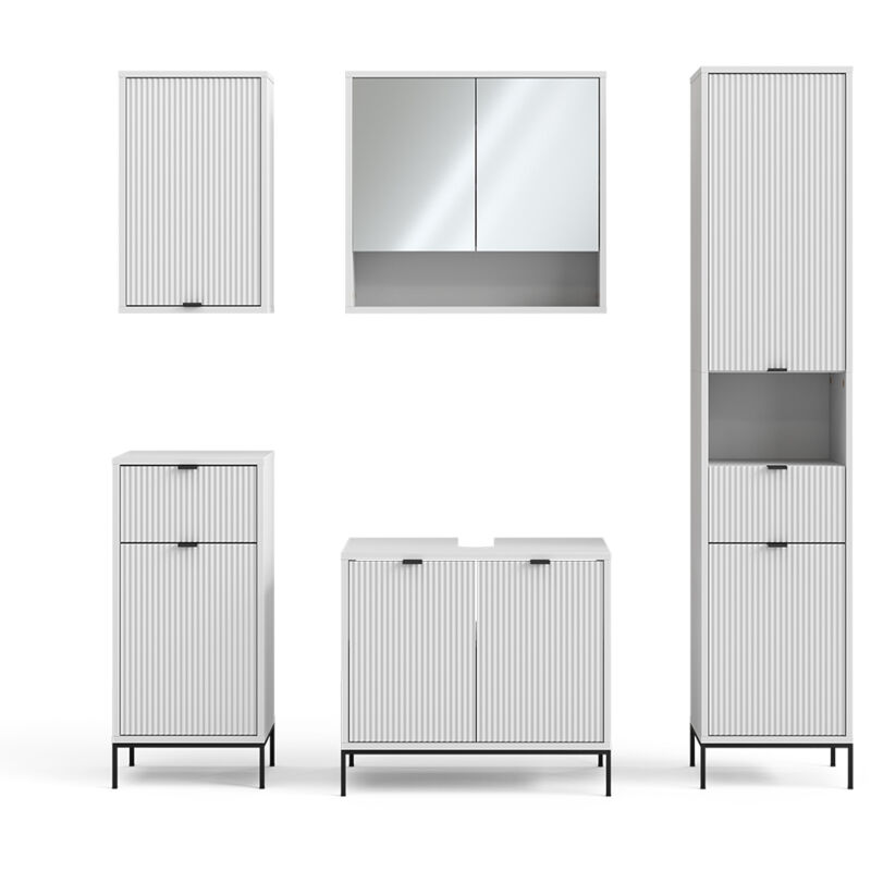 foto del prodotto vicco set di mobili da bagno eliza, bianco, 5 parti