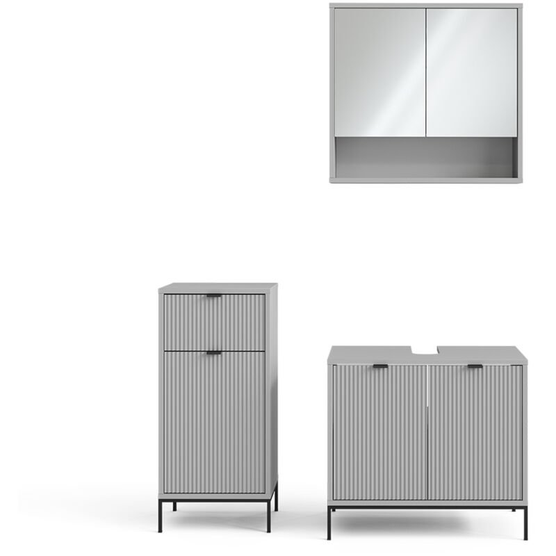 foto del prodotto vicco set di mobili da bagno eliza, grigio, 3 parti