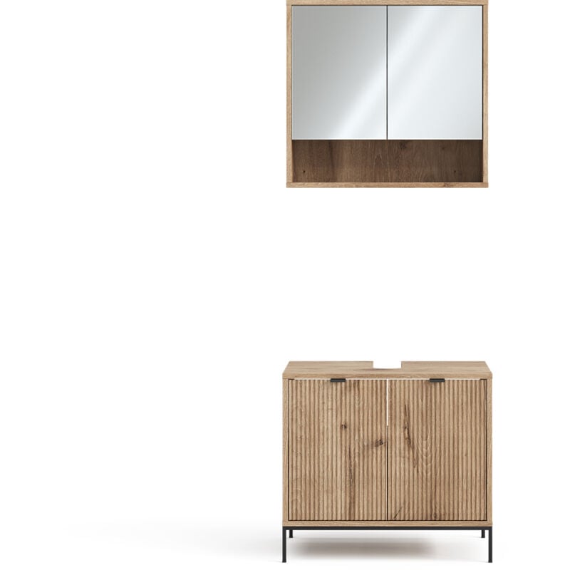 foto del prodotto vicco - set di mobili da bagno eliza, quercia vichinga, 2 parti