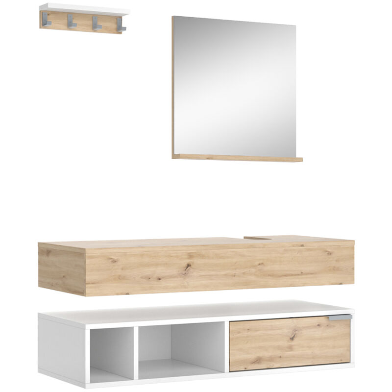 foto del prodotto vicco set di mobili da bagno henri, bianco, 4 parti