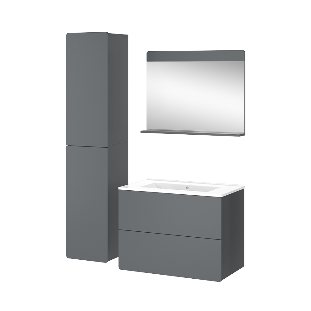 foto del prodotto vicco set di mobili da bagno izan, grigio, 4 pezzi con colonna