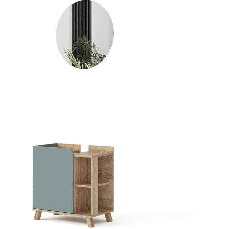 foto del prodotto vicco set di mobili da bagno karen, grigio blu, 2 parti