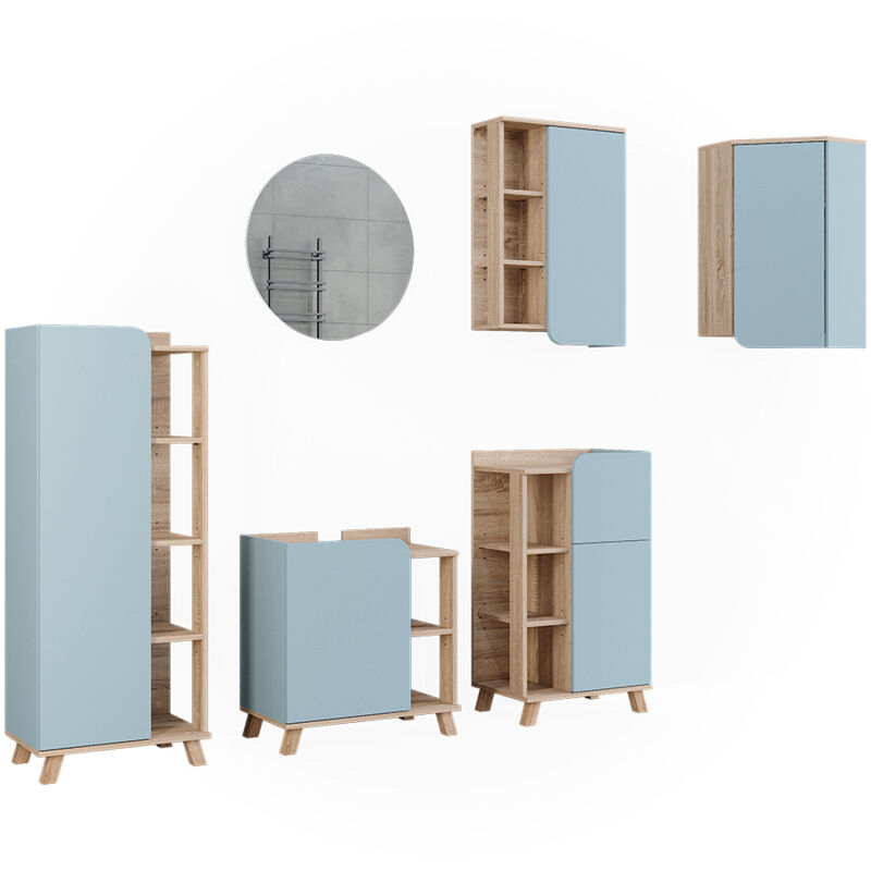 foto del prodotto vicco set di mobili da bagno karen, sonoma, 5 parti