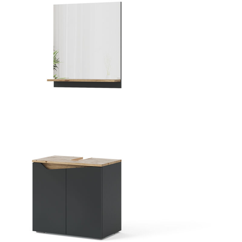 foto del prodotto vicco set di mobili da bagno marelle, antracite, 2 parti