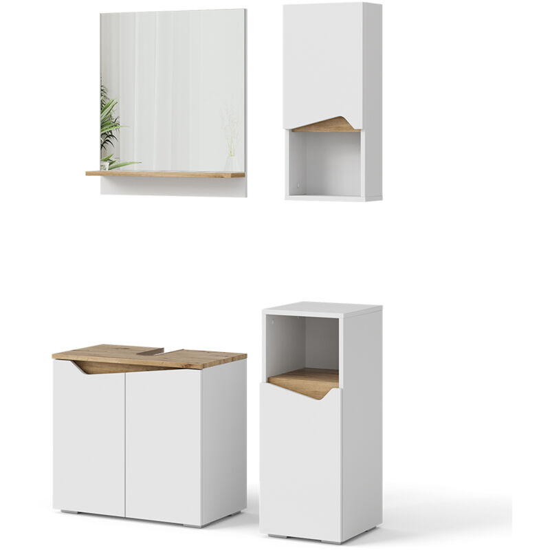 foto del prodotto vicco set di mobili da bagno marelle, bianco, 4 parti
