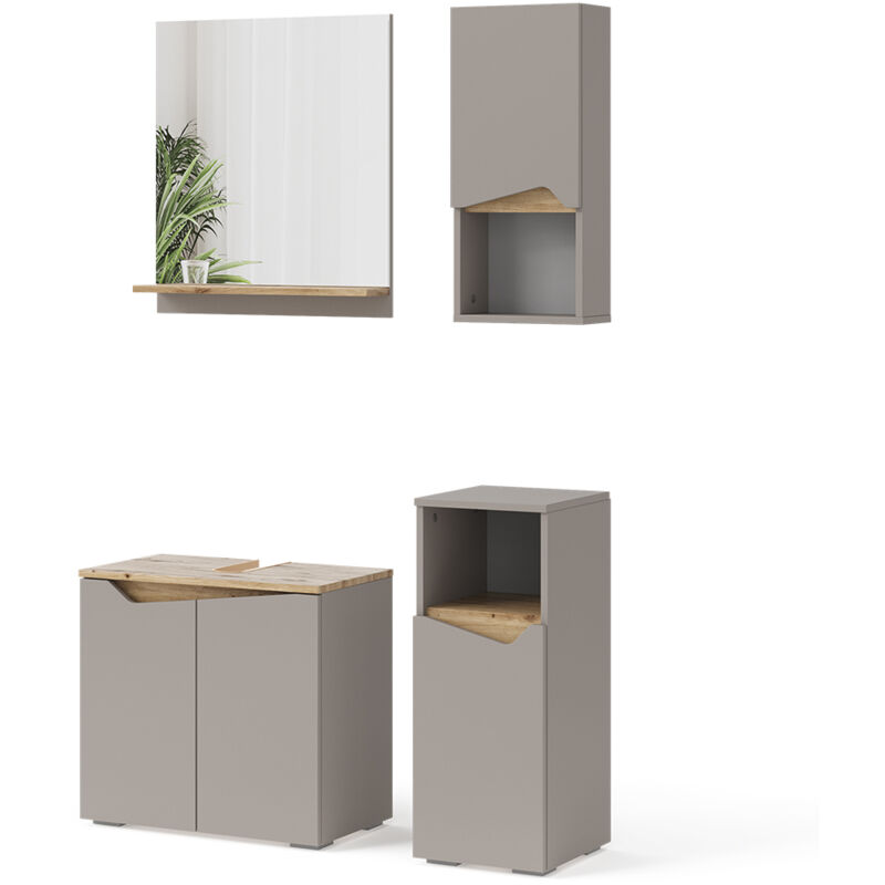 foto del prodotto vicco set di mobili da bagno marelle, grigio, 4 parti