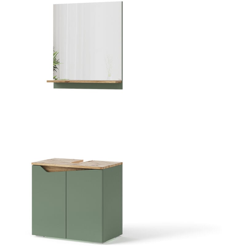 foto del prodotto vicco set di mobili da bagno marelle, verde artigianale, 2 parti