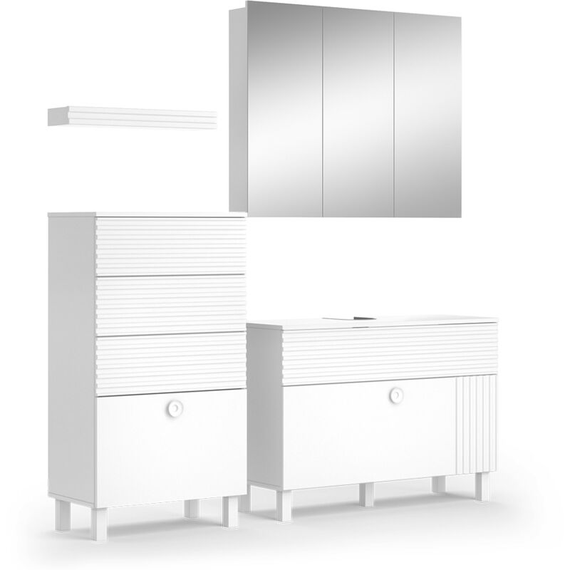 immagine 0 del prodotto vicco set di mobili da bagno sola, bianco, 3 parti, con mobile midi