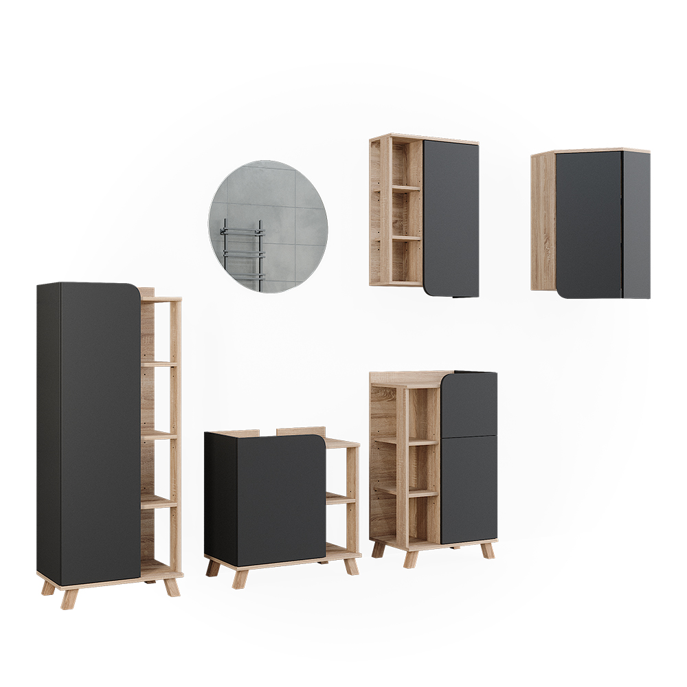 foto del prodotto vicco set di mobili da bagno sonoma 5 parti