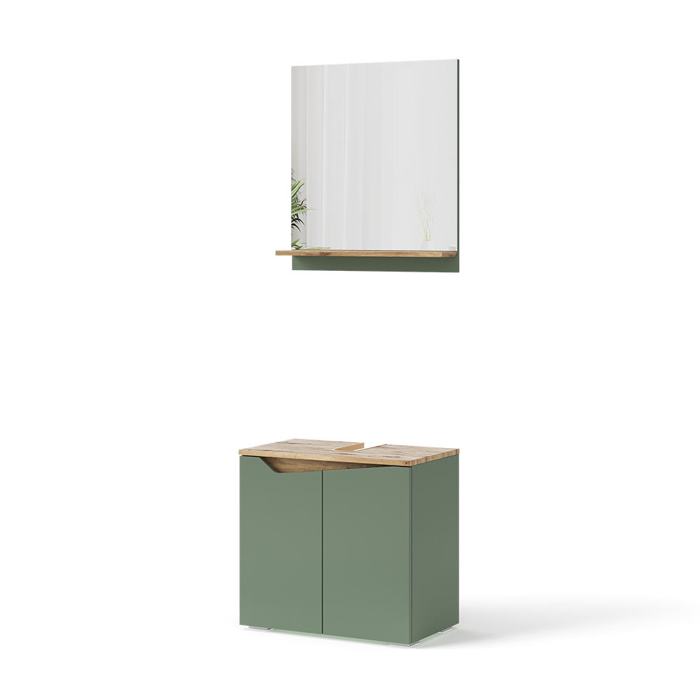 foto del prodotto vicco set di mobili da bagno verde artigianale 2 parti