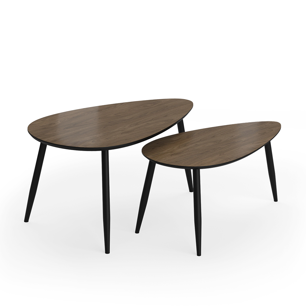 foto del prodotto vicco set di tavolini noce nero 98 x 60 cm set, 2 parti