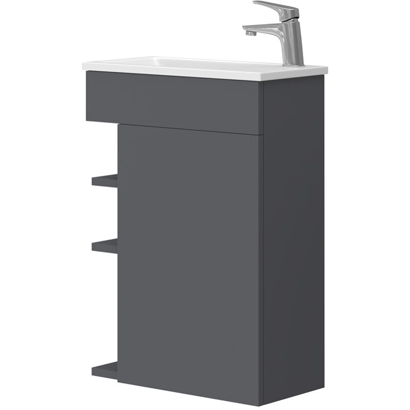 foto del prodotto vicco set mobili bagno amadeo, antracite, 2 parti, con lavabo