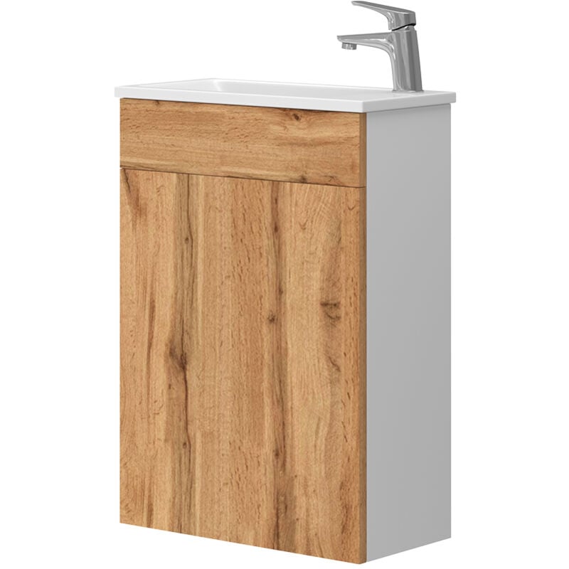 foto del prodotto vicco set mobili bagno amadeo, quercia dorata, 2 parti, con lavabo
