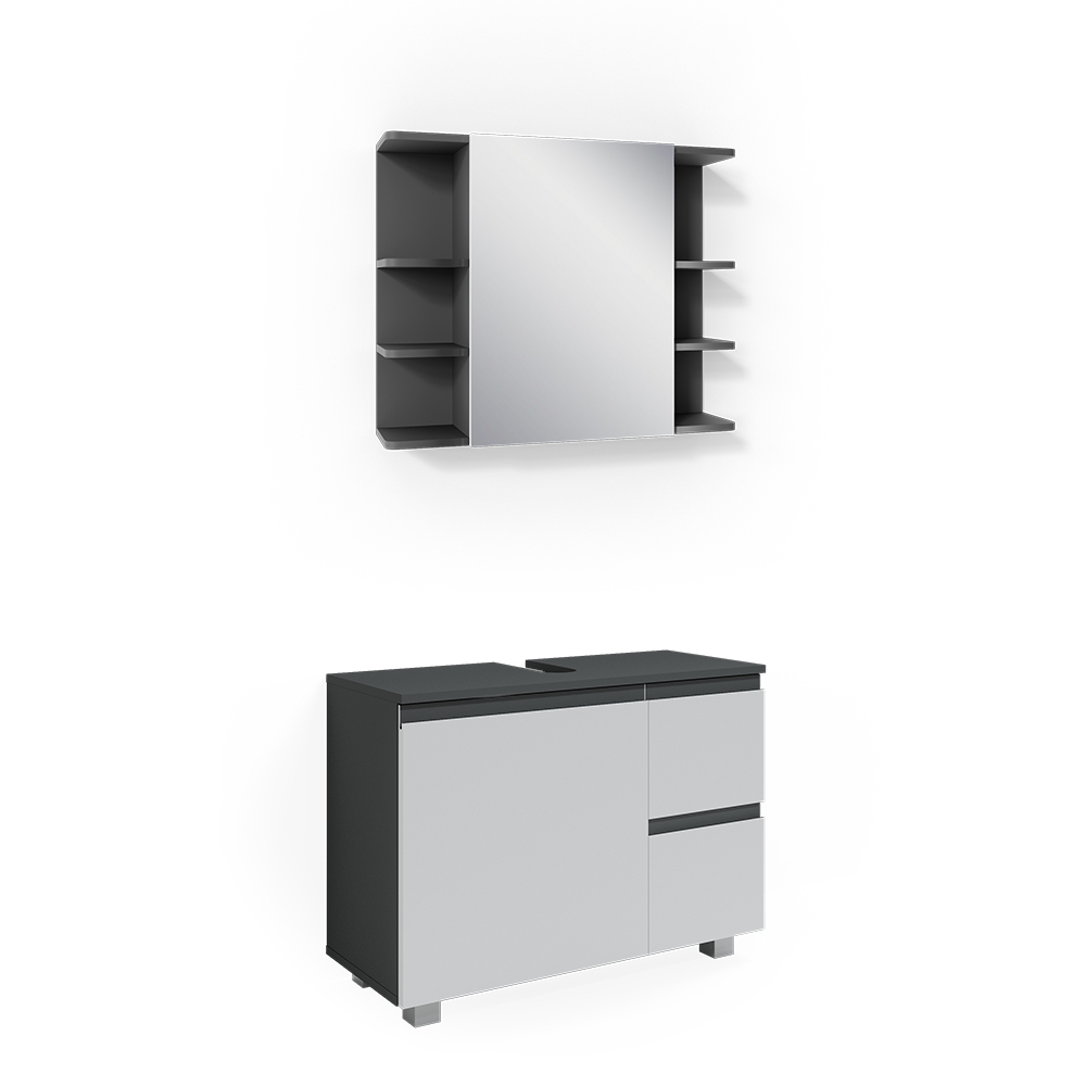 foto del prodotto vicco set mobili bagno antracite 2 parti
