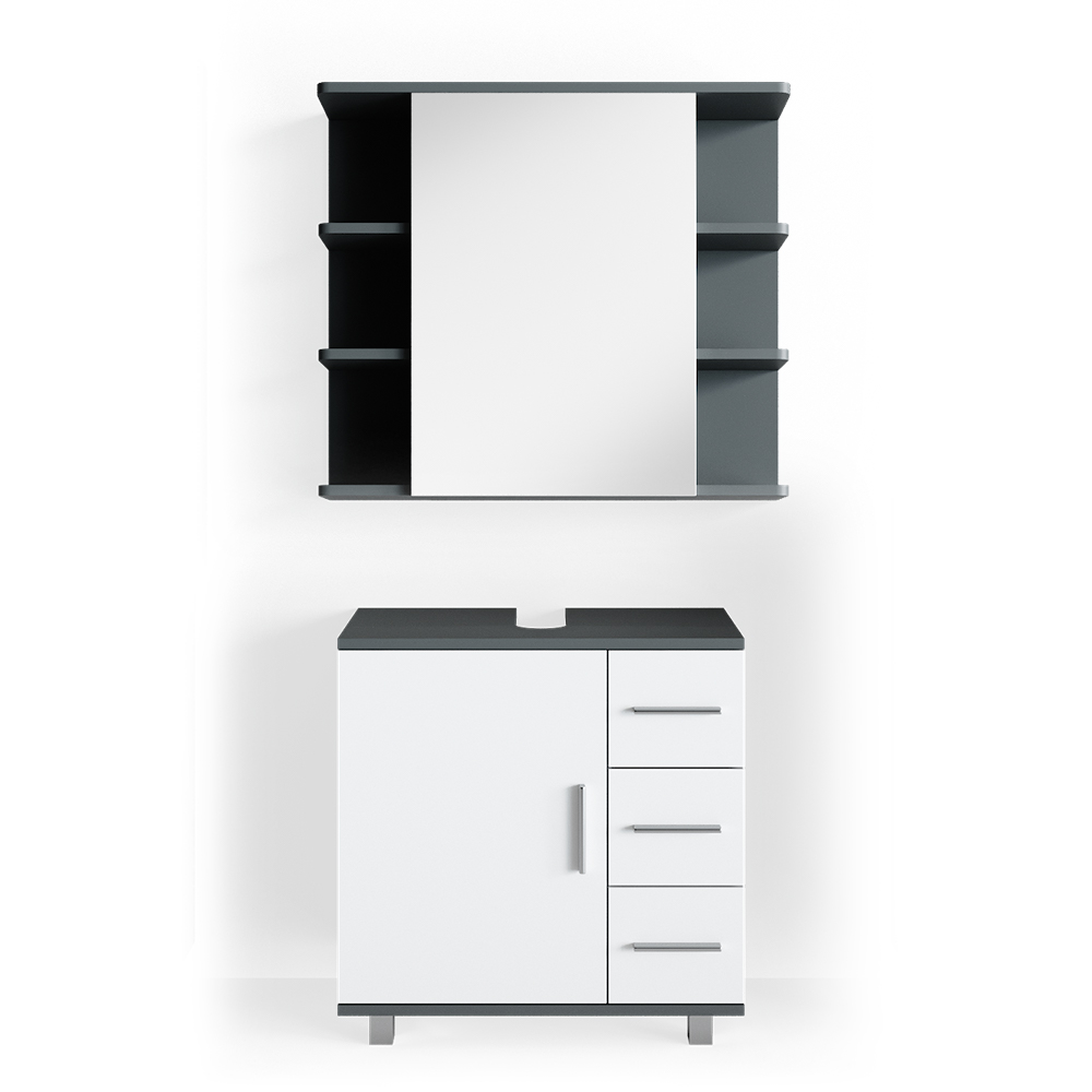 foto del prodotto vicco set mobili bagno antracite 2 parti