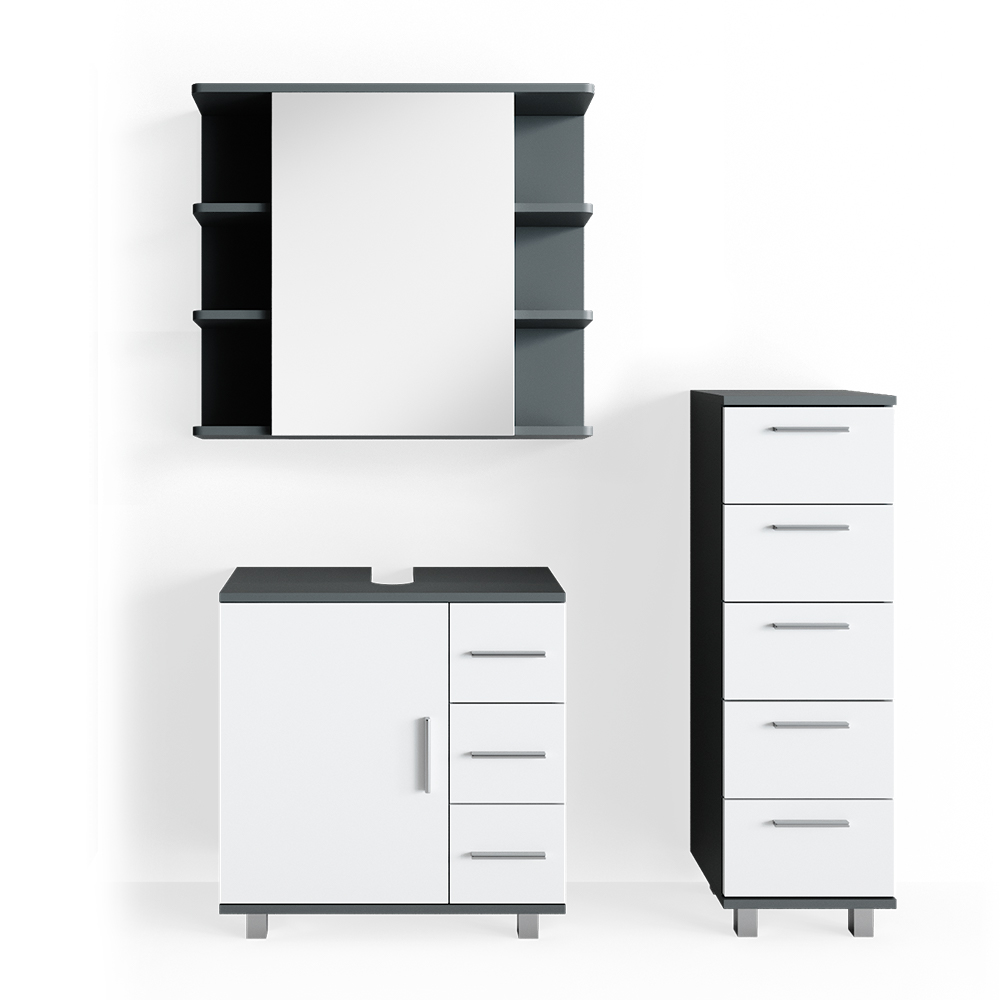 foto del prodotto vicco set mobili bagno antracite 3 parti
