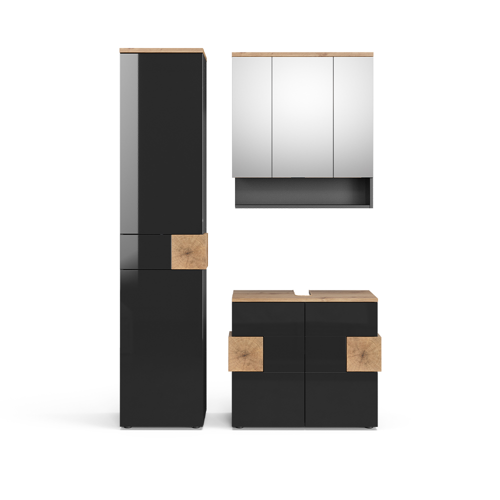 foto del prodotto vicco set mobili bagno antracite 3 parti, con colonna