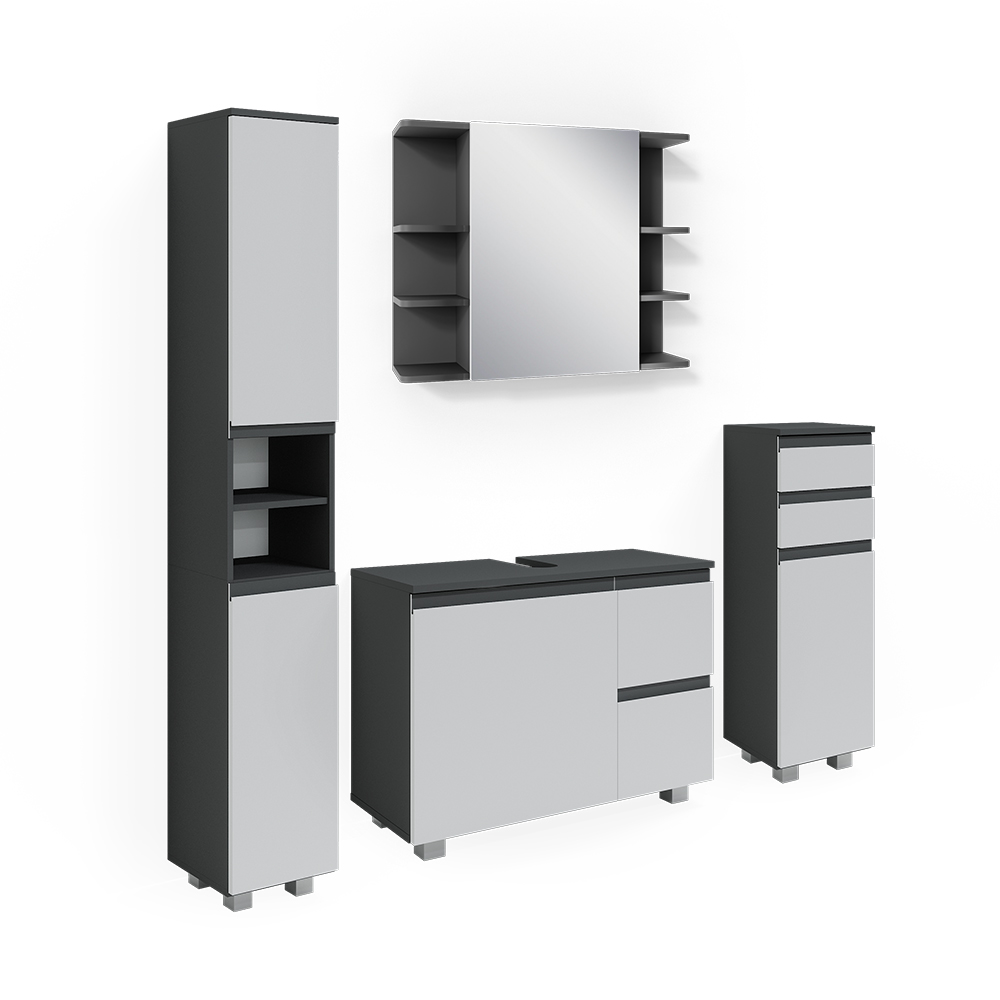 foto del prodotto vicco set mobili bagno antracite 4 parti