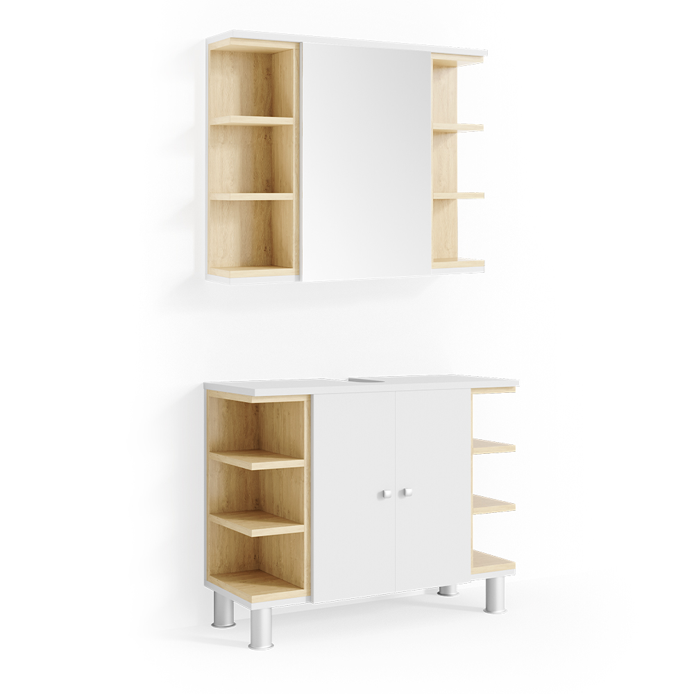 foto del prodotto vicco set mobili bagno aquis, bianco, 2 parti