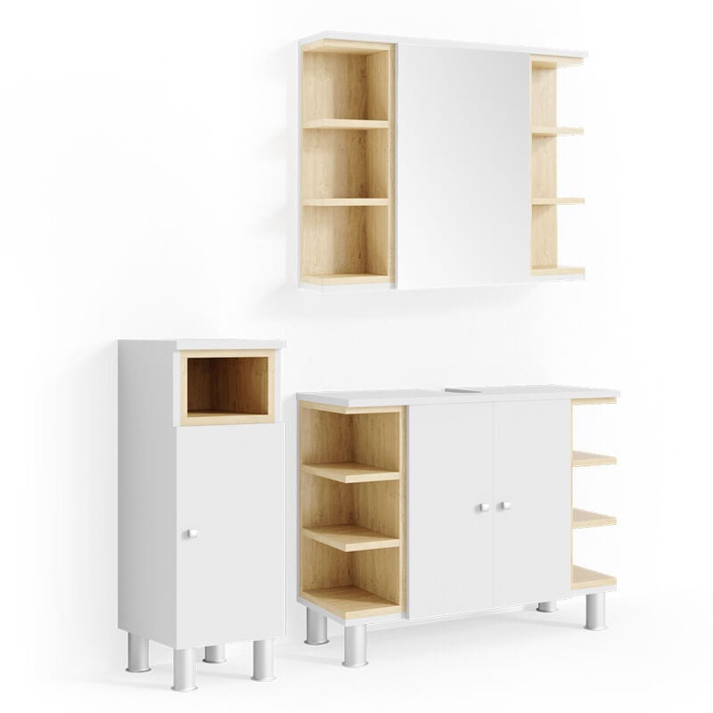 foto del prodotto vicco set mobili bagno aquis, bianco, 3 parti