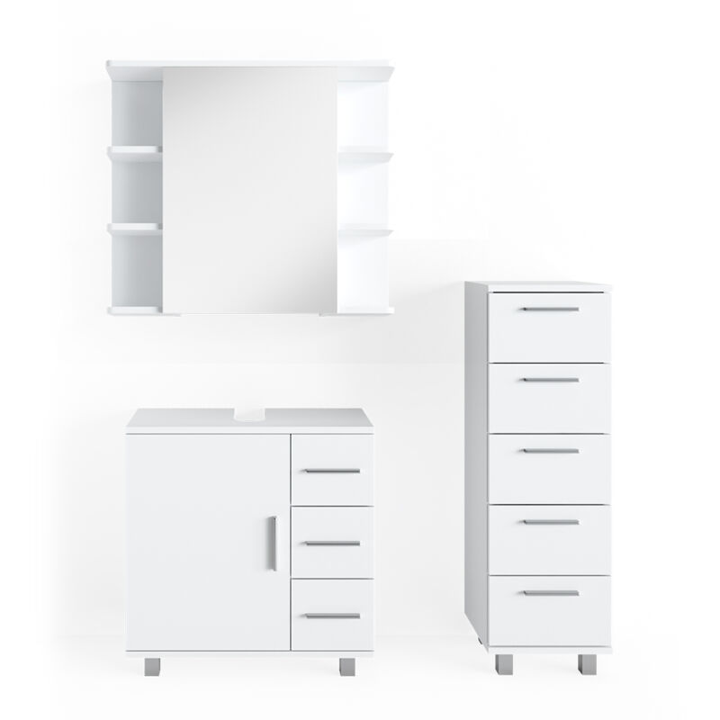 foto del prodotto vicco set mobili bagno bianco 3 parti