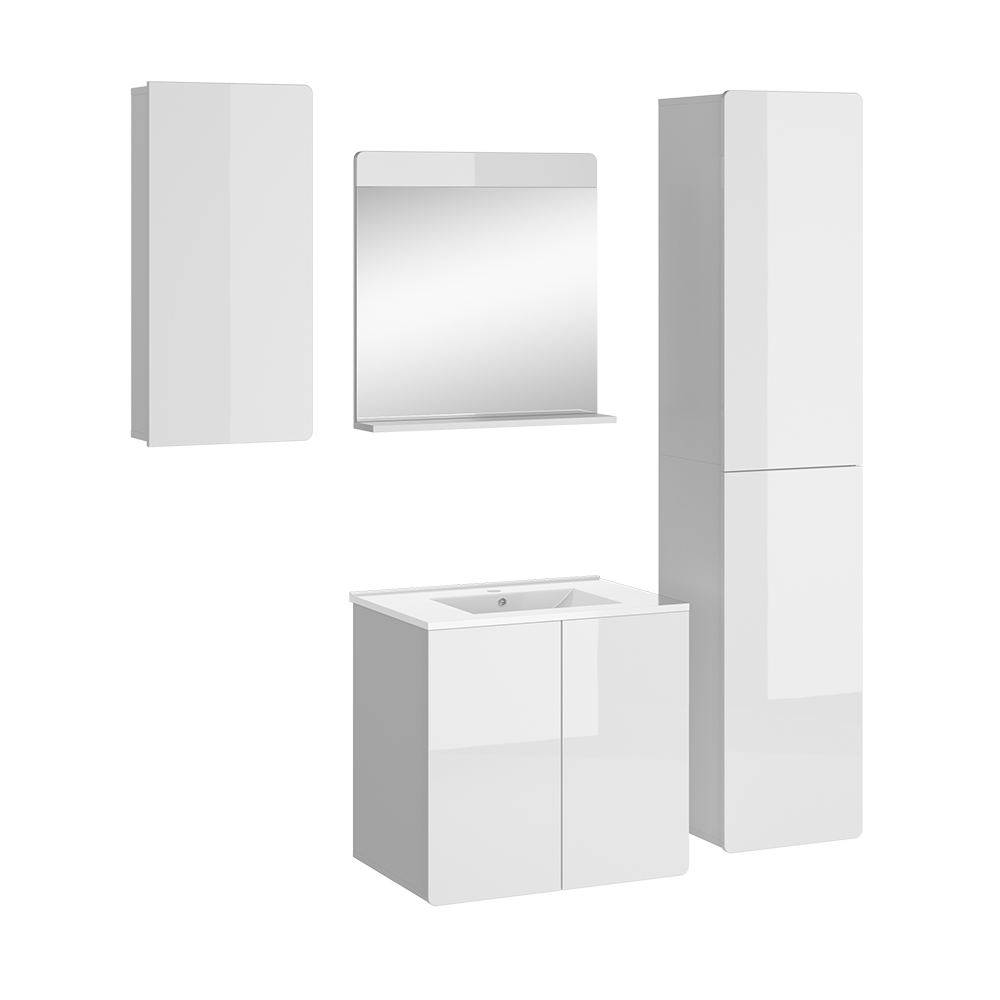 foto del prodotto vicco set mobili bagno bianco 4 parti