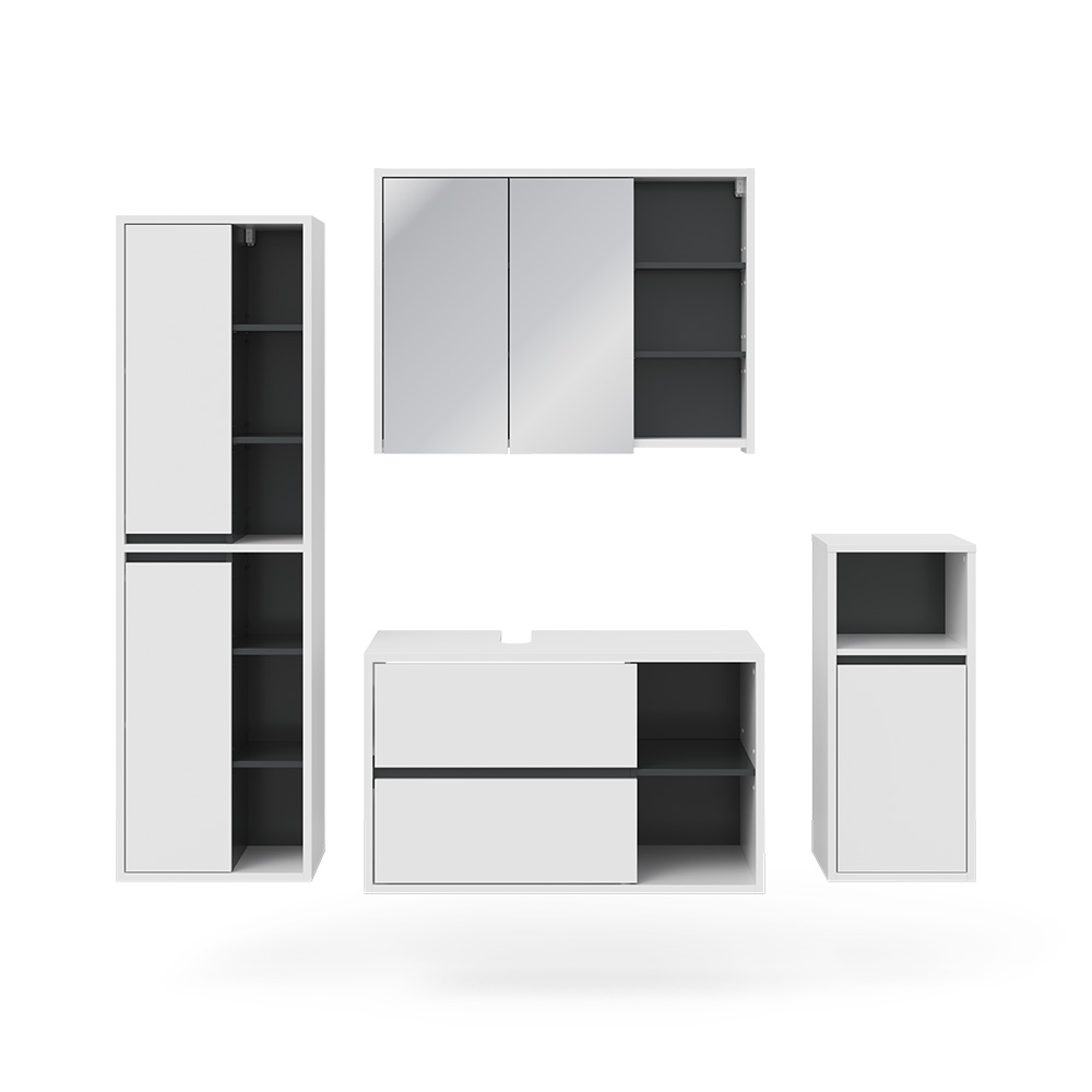 foto del prodotto vicco set mobili bagno bianco 4 parti