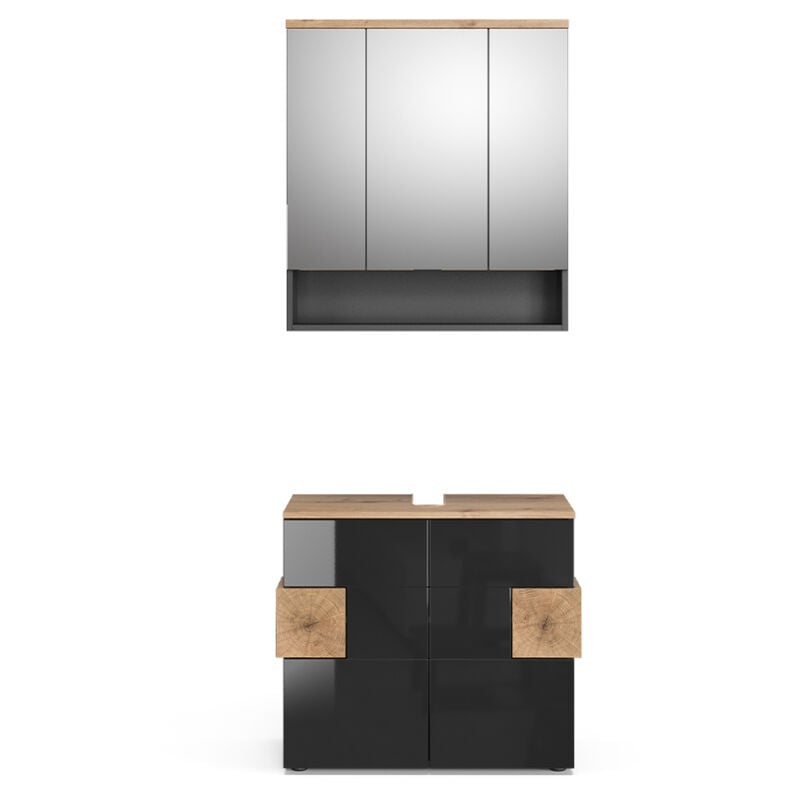 foto del prodotto vicco set mobili bagno eden, antracite, 2 parti