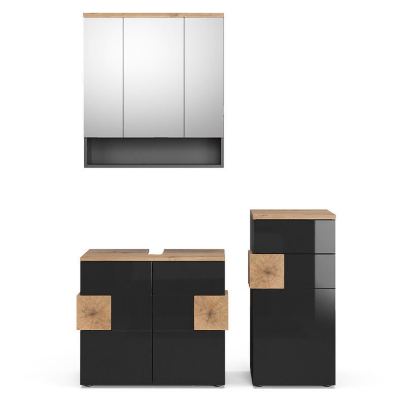 foto del prodotto vicco set mobili bagno eden, antracite, 3 parti
