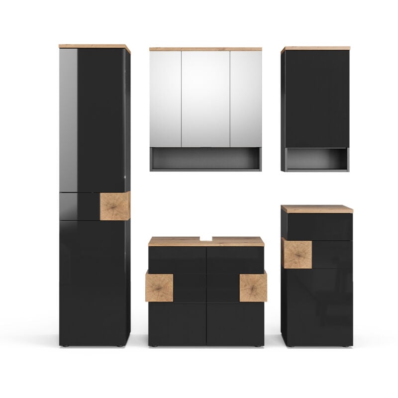 foto del prodotto vicco set mobili bagno eden, antracite, 5 parti