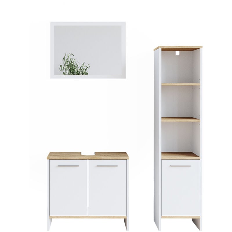 foto del prodotto vicco - set mobili bagno elvio, bianco, 3 parti, con colonna
