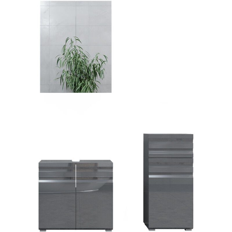 foto del prodotto vicco set mobili bagno freddy, antracite lucido, 3 parti