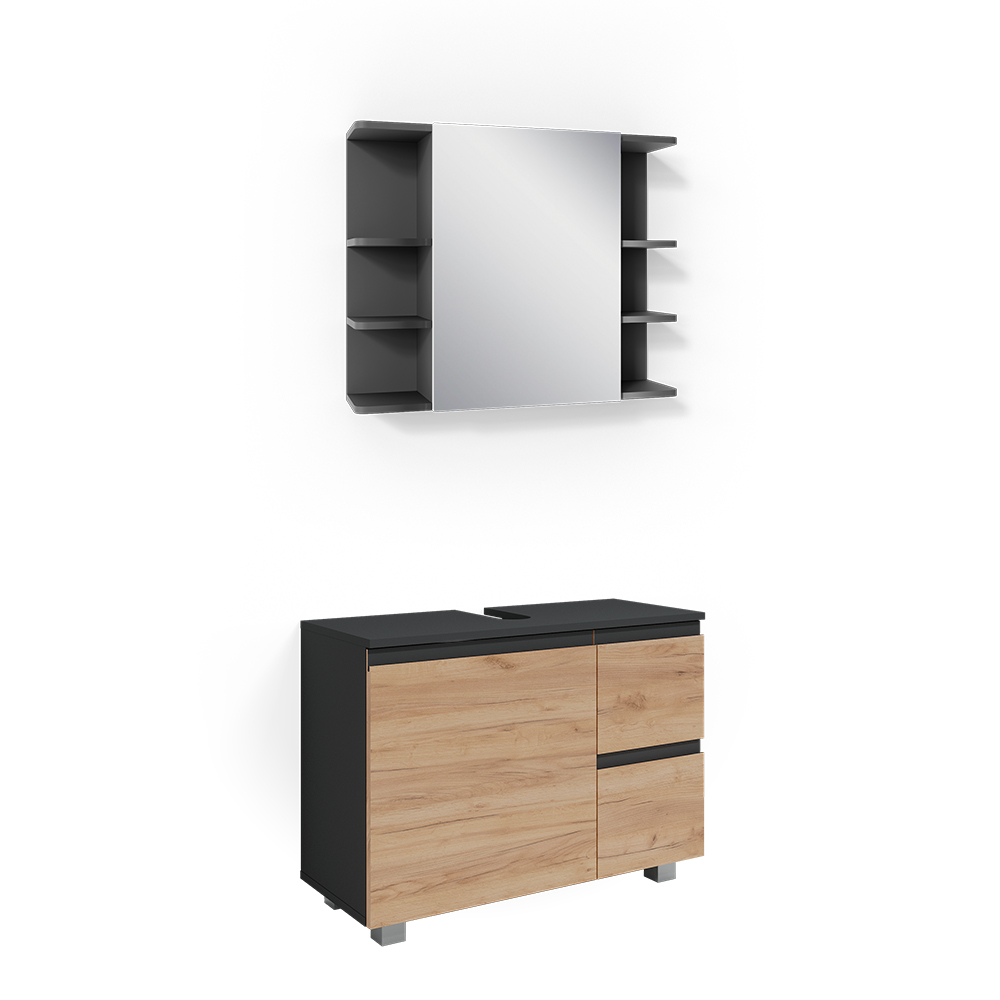 foto del prodotto vicco set mobili bagno grigio 2 parti