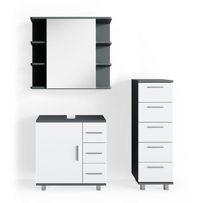 foto del prodotto vicco set mobili bagno ilias, antracite, 3 parti