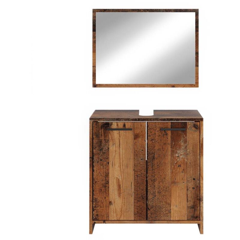 foto del prodotto vicco set mobili bagno kiko, rovere rustico, 2 parti