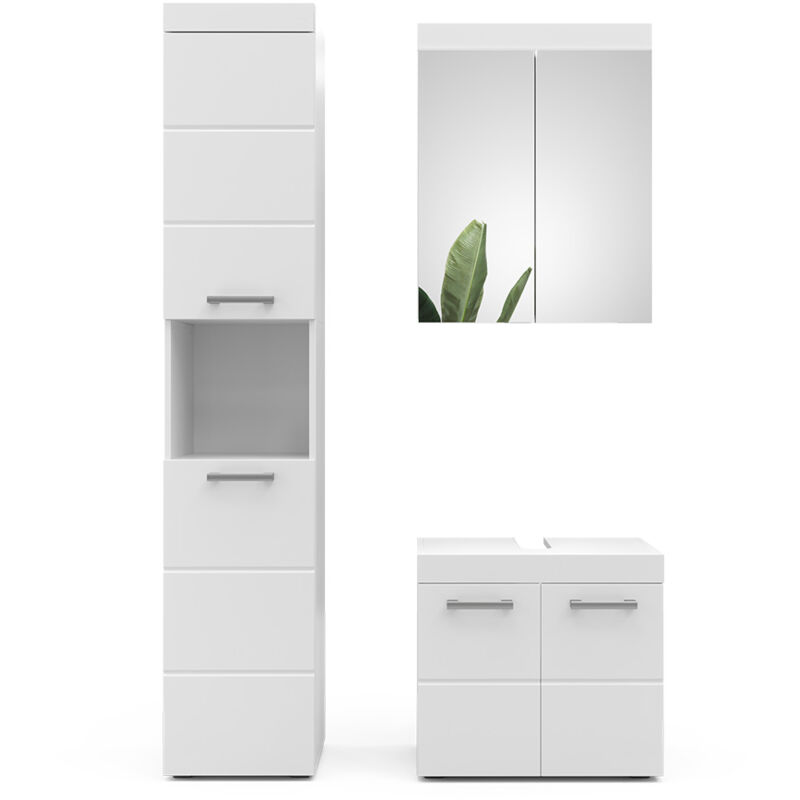 foto del prodotto vicco set mobili bagno luna, bianco, 3 parti, con colonna