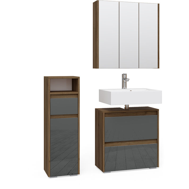 foto del prodotto vicco set mobili bagno majest, antracite, 3 parti