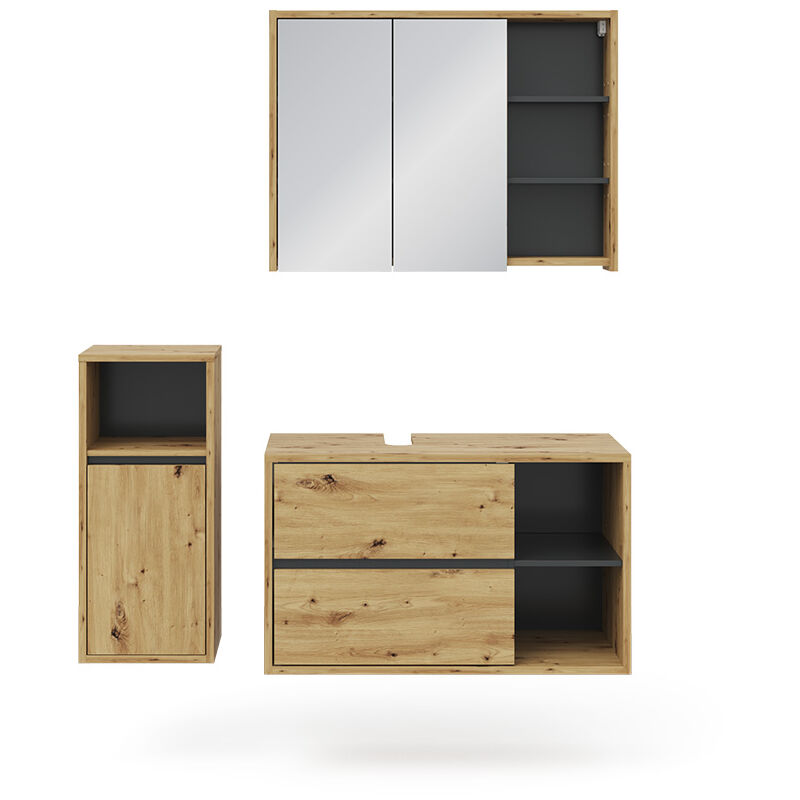 foto del prodotto vicco set mobili bagno viola, marrone, 3 parti