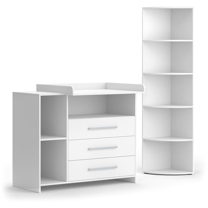 foto del prodotto vicco set per cameretta oskar, bianco, 2 parti, con fasciatoio e ripiano per giocattoli