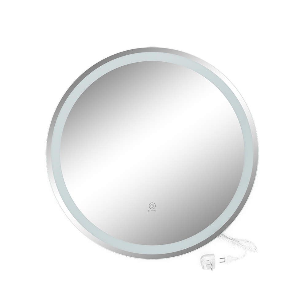 foto del prodotto vicco specchio bagno bianco 70 cm con interruttore a sfioramento