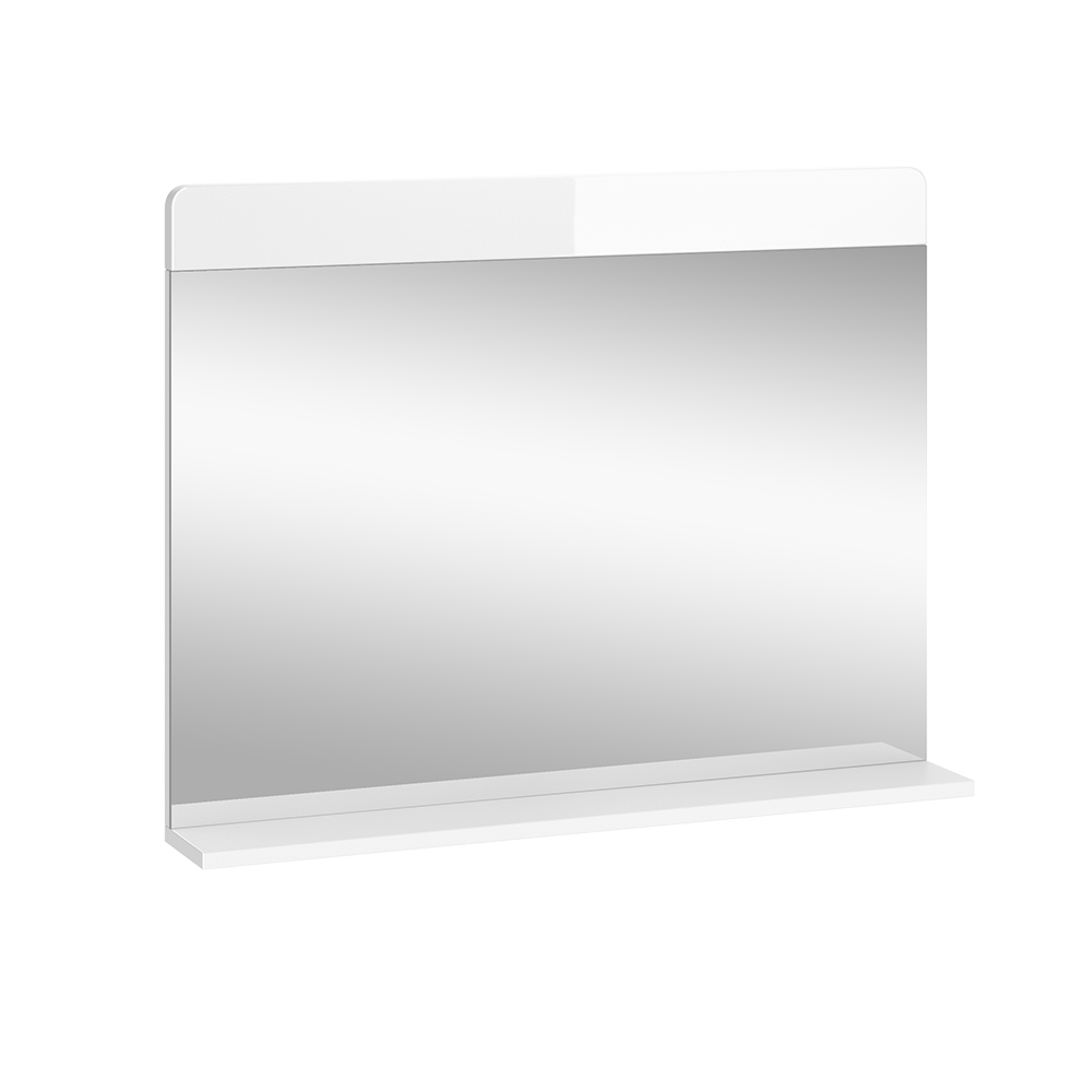 foto del prodotto vicco specchio bagno bianco lucido 80.1 x 62 cm con ripiano