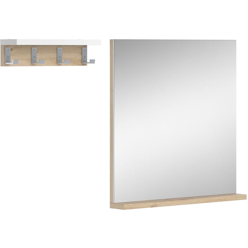 foto del prodotto vicco specchio bagno henri, bianco, 50 x 51.6 cm con ripiano