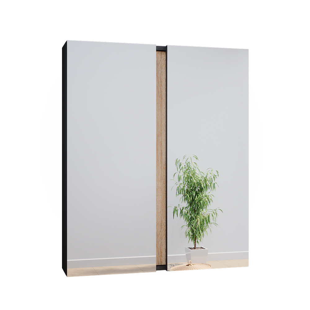 foto del prodotto vicco specchio contenitore bagno antracite 70.4 x 84 cm con 2 porte