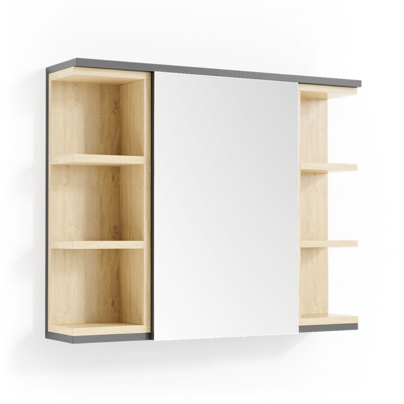 foto del prodotto vicco specchio contenitore bagno aquis, antracite, 79.6 x 64 cm