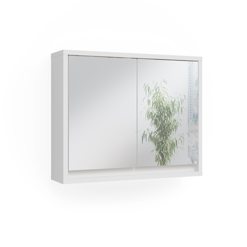 foto del prodotto vicco specchio contenitore bagno bianco 55 x 45 cm