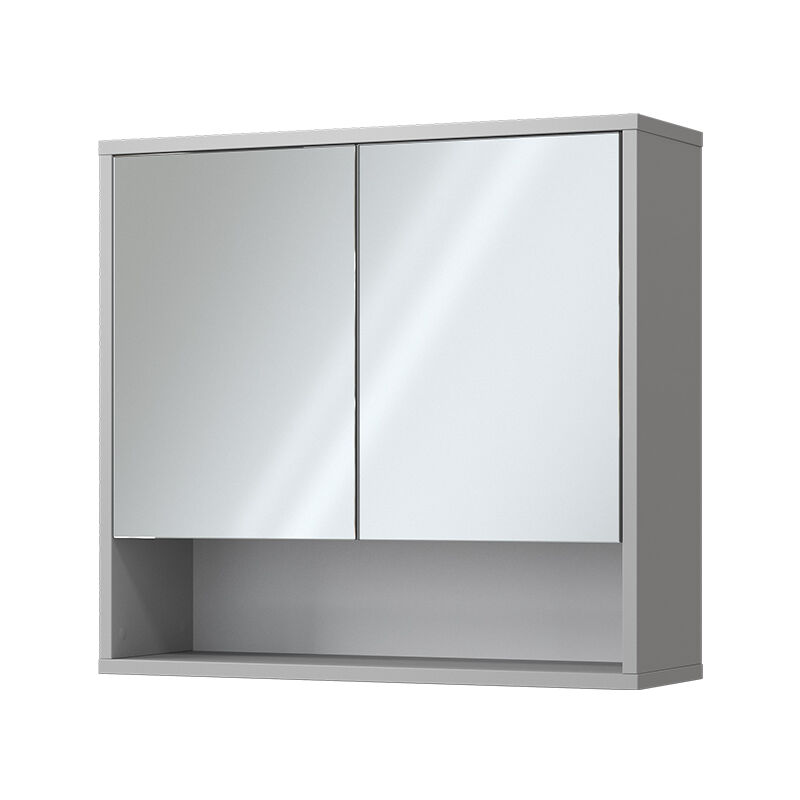 foto del prodotto vicco specchio contenitore bagno eliza, grigio, 70 x 65 cm con 2 porte
