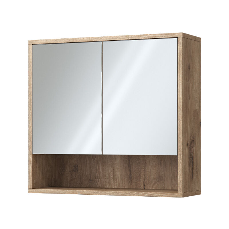 foto del prodotto vicco - specchio contenitore bagno eliza, quercia vichinga, 70 x 65 cm con 2 porte