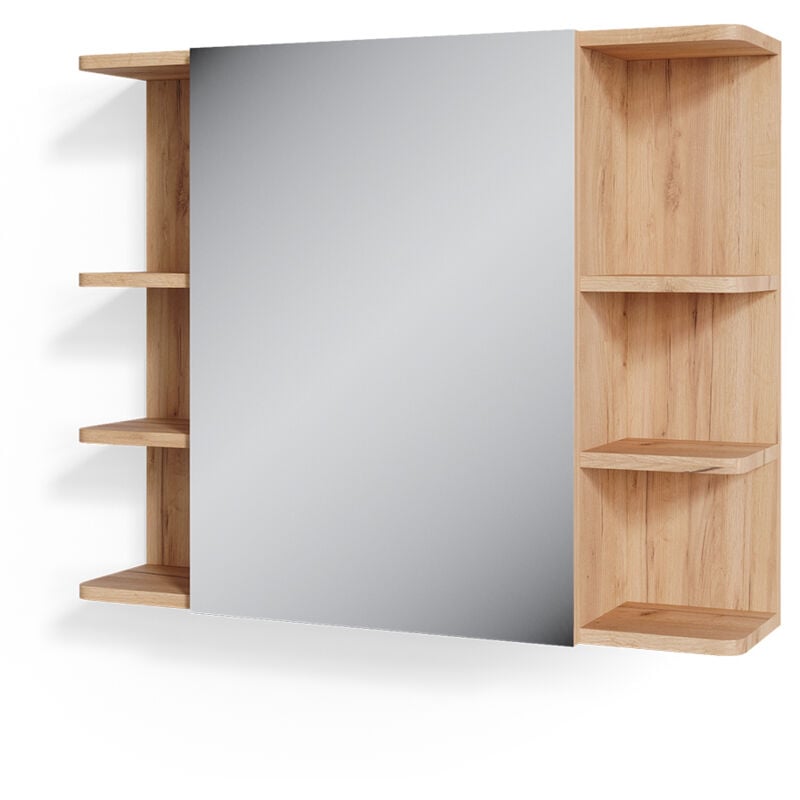 foto del prodotto vicco specchio contenitore bagno fynn, rovere, 79.6 x 64 cm