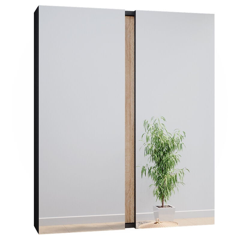 foto del prodotto vicco specchio contenitore bagno gloria, antracite, 70.4 x 84 cm con 2 porte